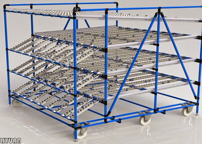 Plastic Roller Carton Flow Rack Roller Sliding Shelves For Warehouse