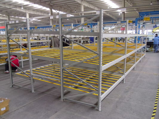 Powder Coated Galvanized Carton Flow Rack Heavy Duty With Rollers