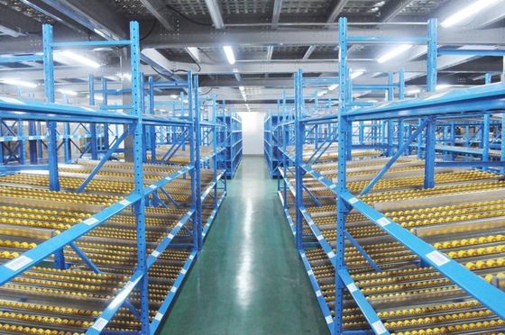 High Storage Efficiency Flow Through Racking Warehouse Storage Shelves With Rollers System