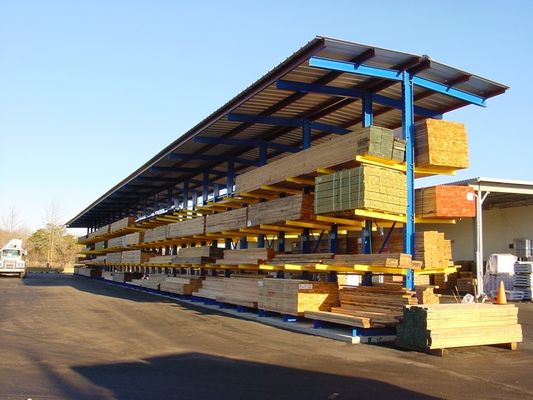 Double Side Heavy Duty Cantilever Steel Racks Customized For Warehouse