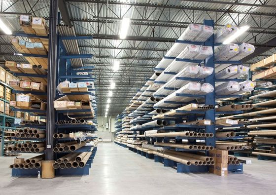 PVC Pipe Storage Steel Cantilever Sheet Metal Rack , Cantilever Arm Rack For Timber Storage