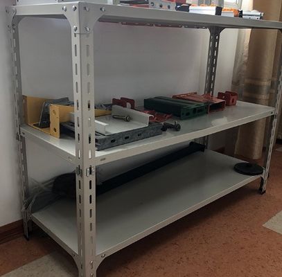 Powder Coating Light Duty Shelving Warehouse Slotted Angle Shelving Rack