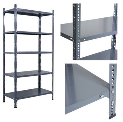 Powder Coating Light Duty Shelving Warehouse Slotted Angle Shelving Rack