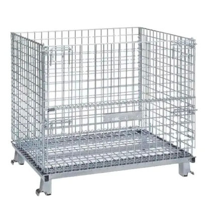 Stack Cargo Storage Wire Mesh Warehouse Storage Cage Collapsible for Logistics