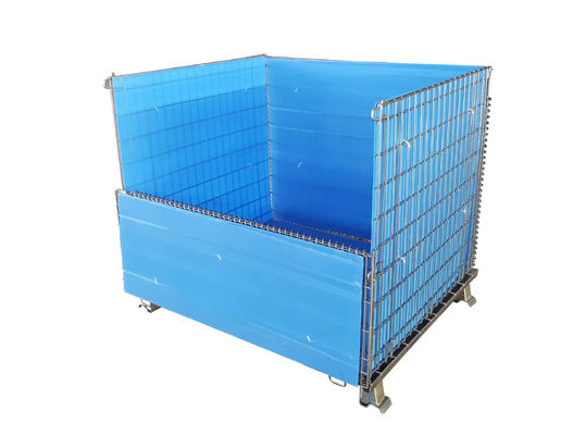 Safety Galvanized Storage Wire Mesh Container Metal Storage Cage For Supermarket