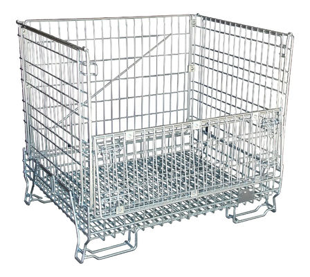 Safety Galvanized Storage Wire Mesh Container Metal Storage Cage For Supermarket
