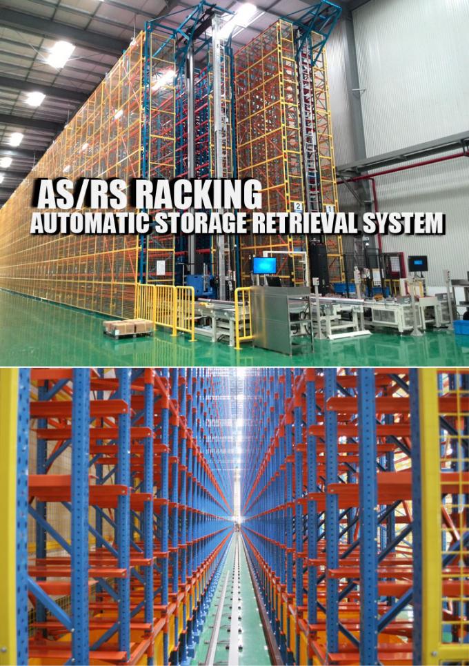 OEM Storage Fully Automated Warehouse System ASRS Yellow Blue Color 1