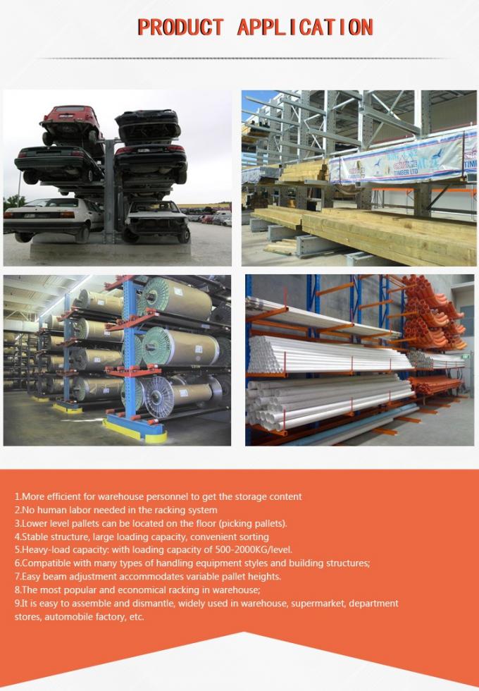 Powder Coating Cantilever Steel Rack Hot Dip Galvanised For Logistics Storage 3