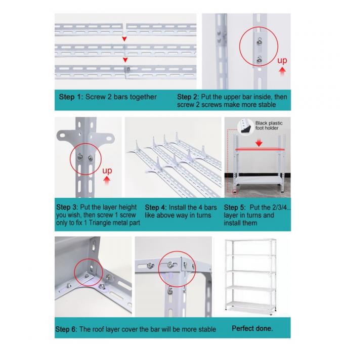 Slotted Angle Racks Metal Light Duty Shelving Powder Coated 1