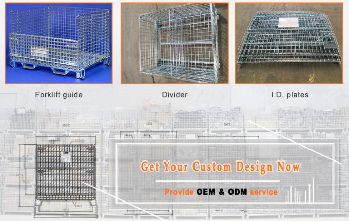 Stack Cargo Storage Wire Mesh Warehouse Storage Cage Collapsible for Logistics 3
