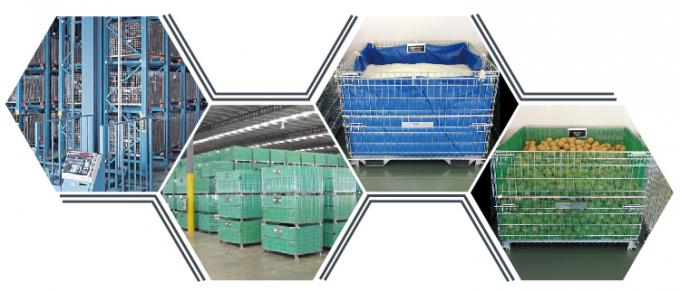 Stack Cargo Storage Wire Mesh Warehouse Storage Cage Collapsible for Logistics 6